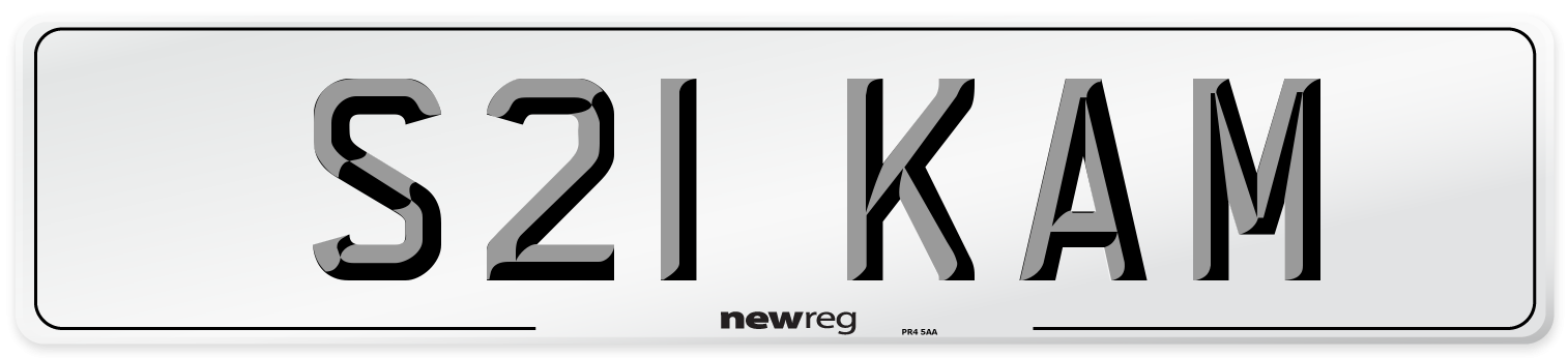 S21 KAM Number Plate from New Reg